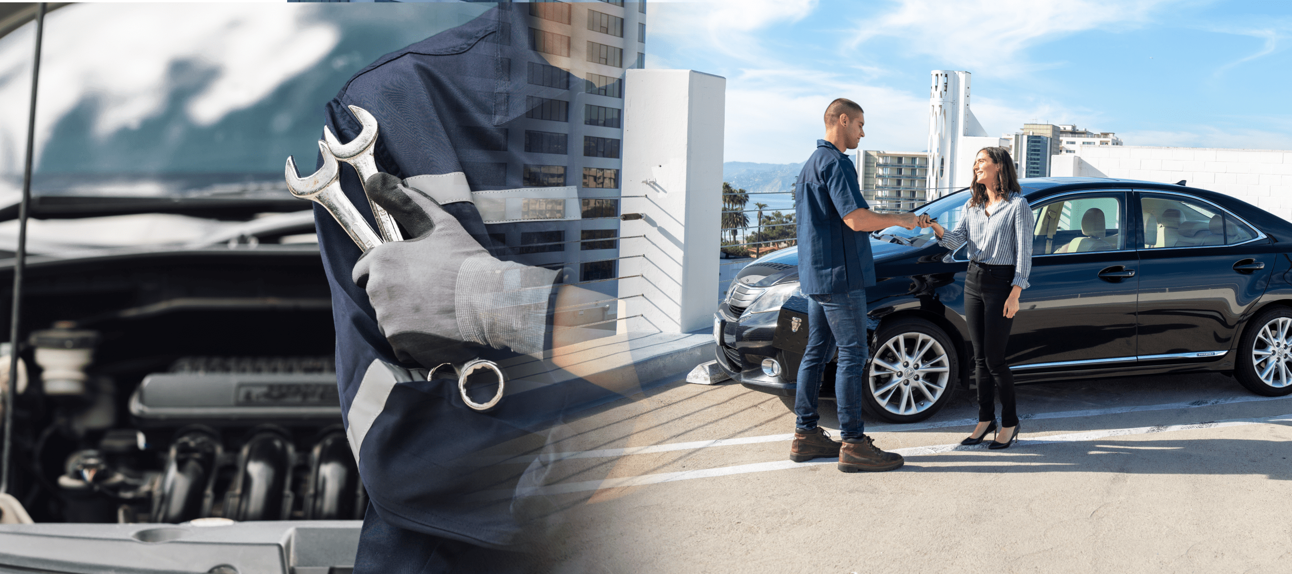 mechanic hand overing car key